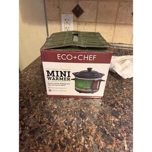 Eco+Chef Football Mini Warmer 20oz Slow Cooker Dip Pot Green Brown New
